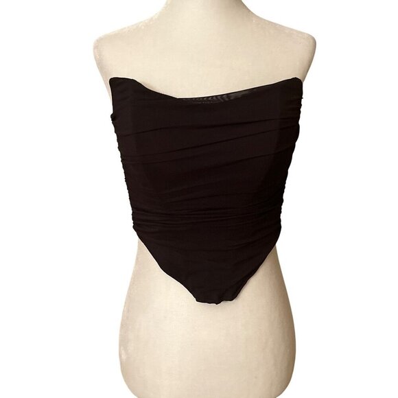 Steve Madden Dahlia Corset Top in Black Small Womens Bustier Tank - Picture 5 of 12